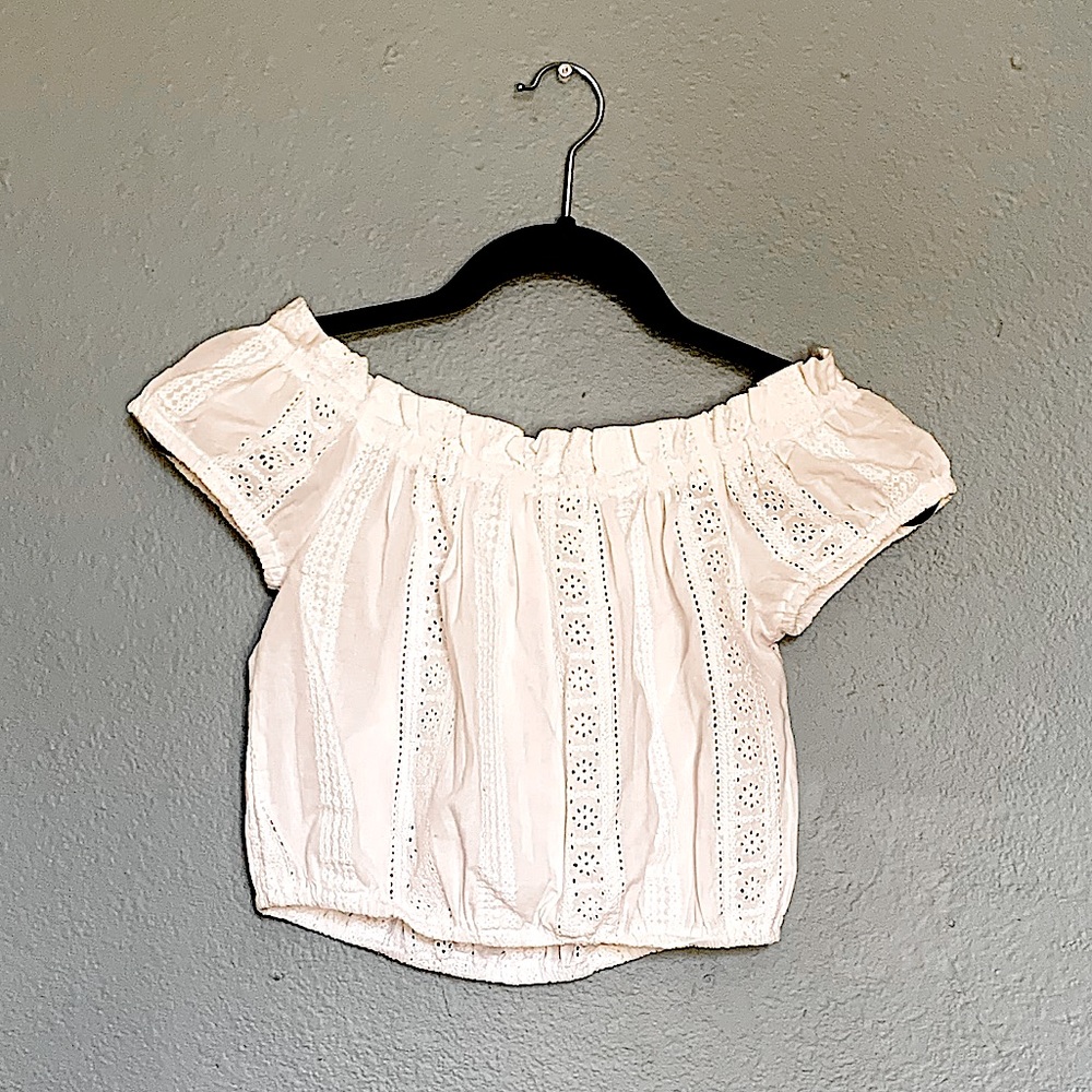 Stretchy Off Shoulder Crop Top White